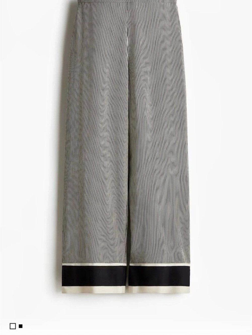 H&M Straight-Leg Pants Striped Black & White Small